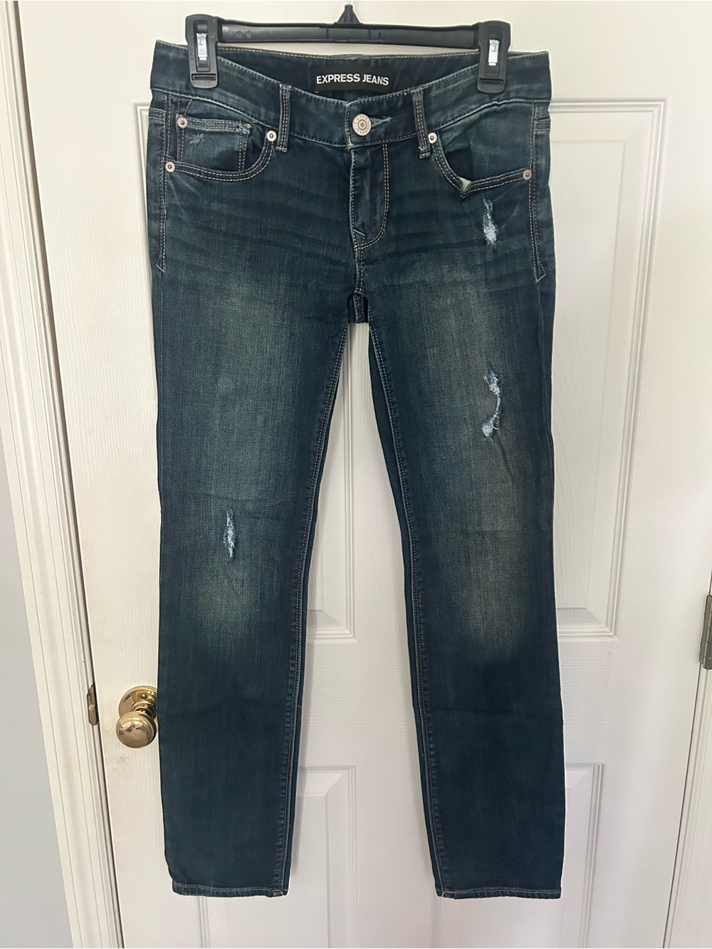 Express Women's Dark Blue Stella Skinny Jeans, Low Rise, Size 4